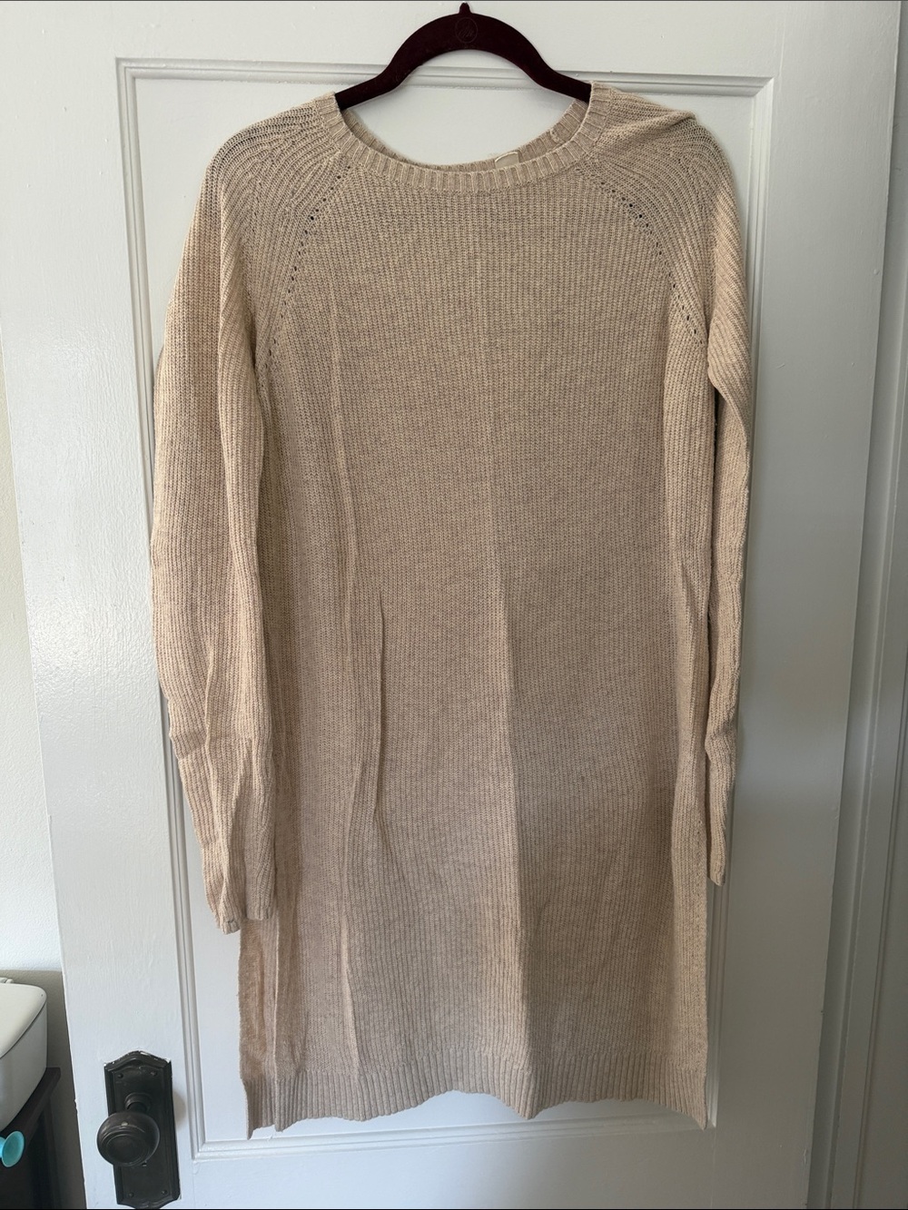 Moth Cream Knit Crewneck Sweater Dress